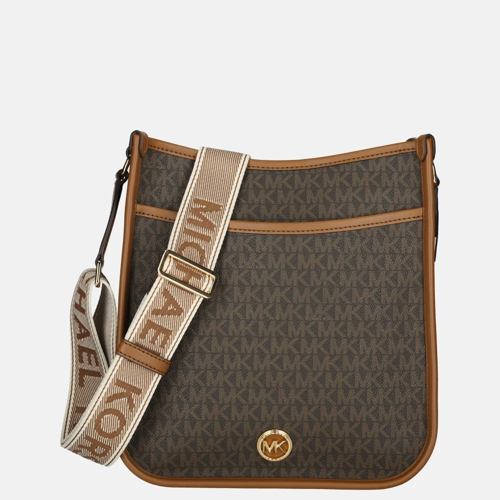 Michael Kors Luisa crossbody tas brown luggage bij Duifhuizen